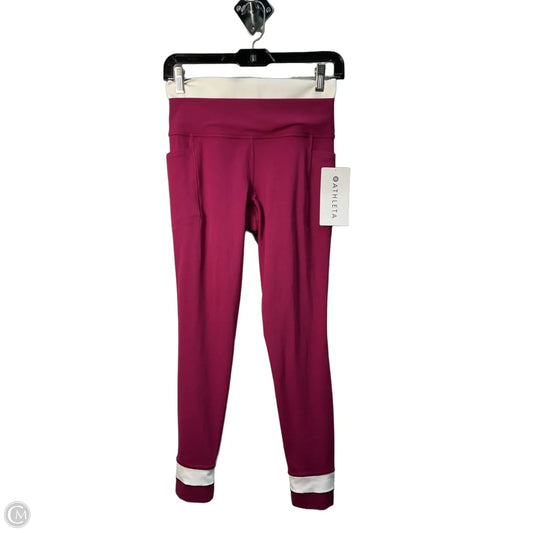 Pants Leggings By Athleta In Pink & White, Size: S