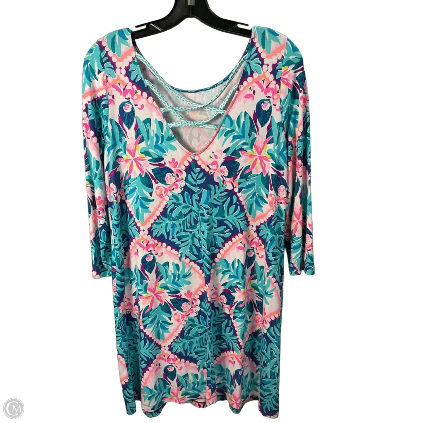 Dress Designer By Lilly Pulitzer In Green & Pink, Size: M