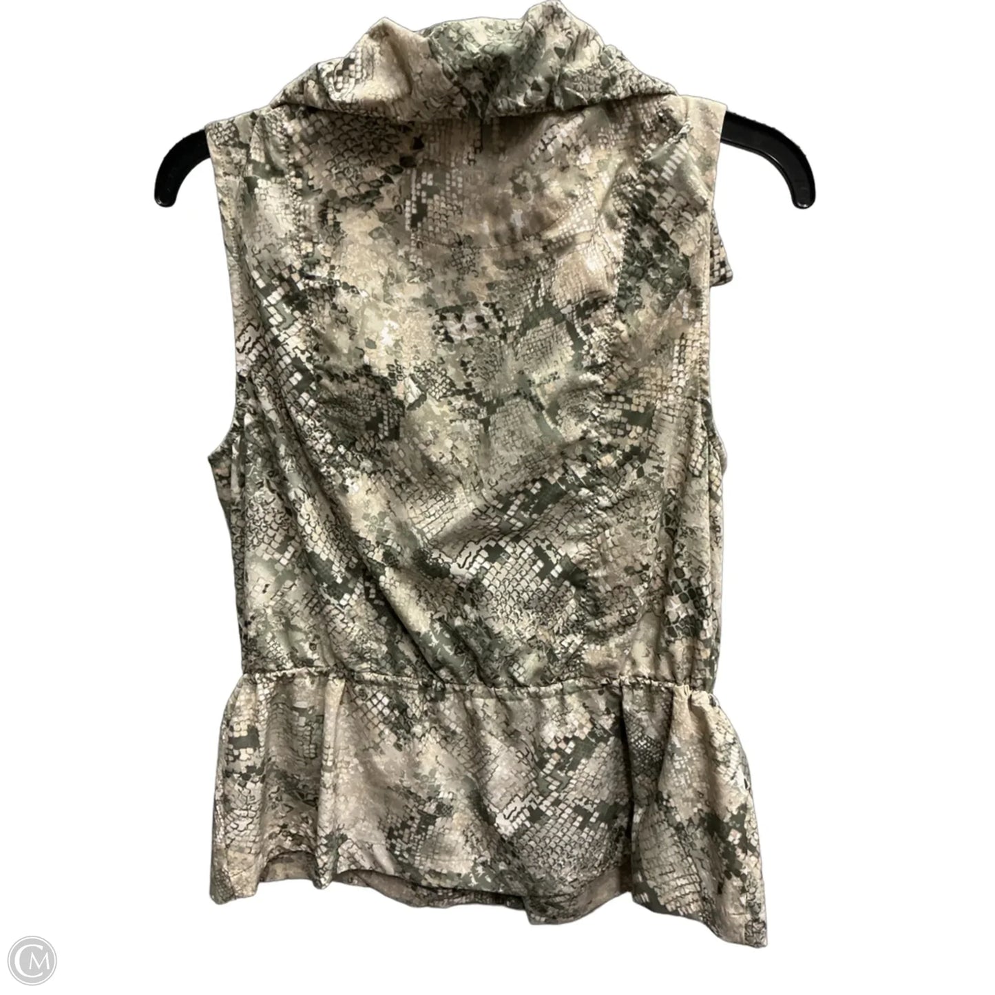 Vest Faux Fur & Sherpa By Zenergy By Chicos In Snakeskin Print, Size: S