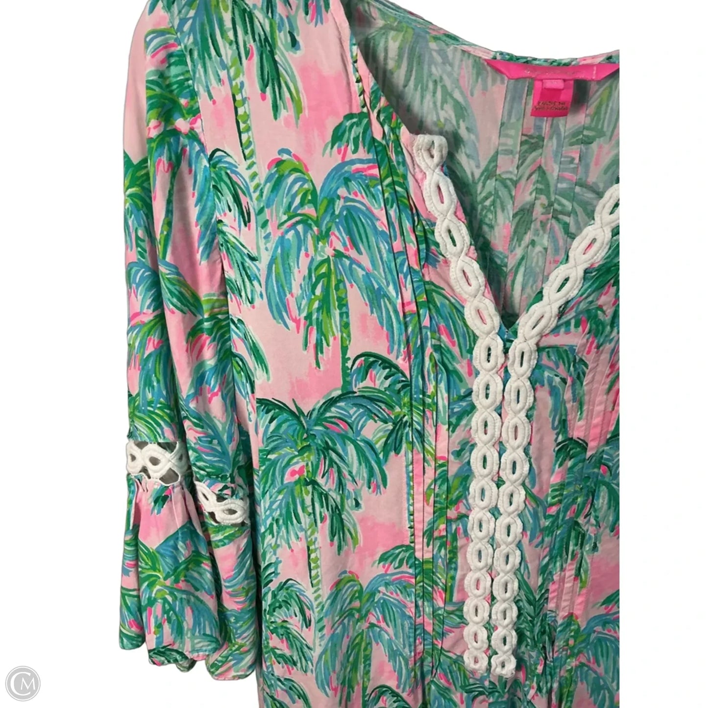 Dress Designer By Lilly Pulitzer In Green & Pink, Size: M