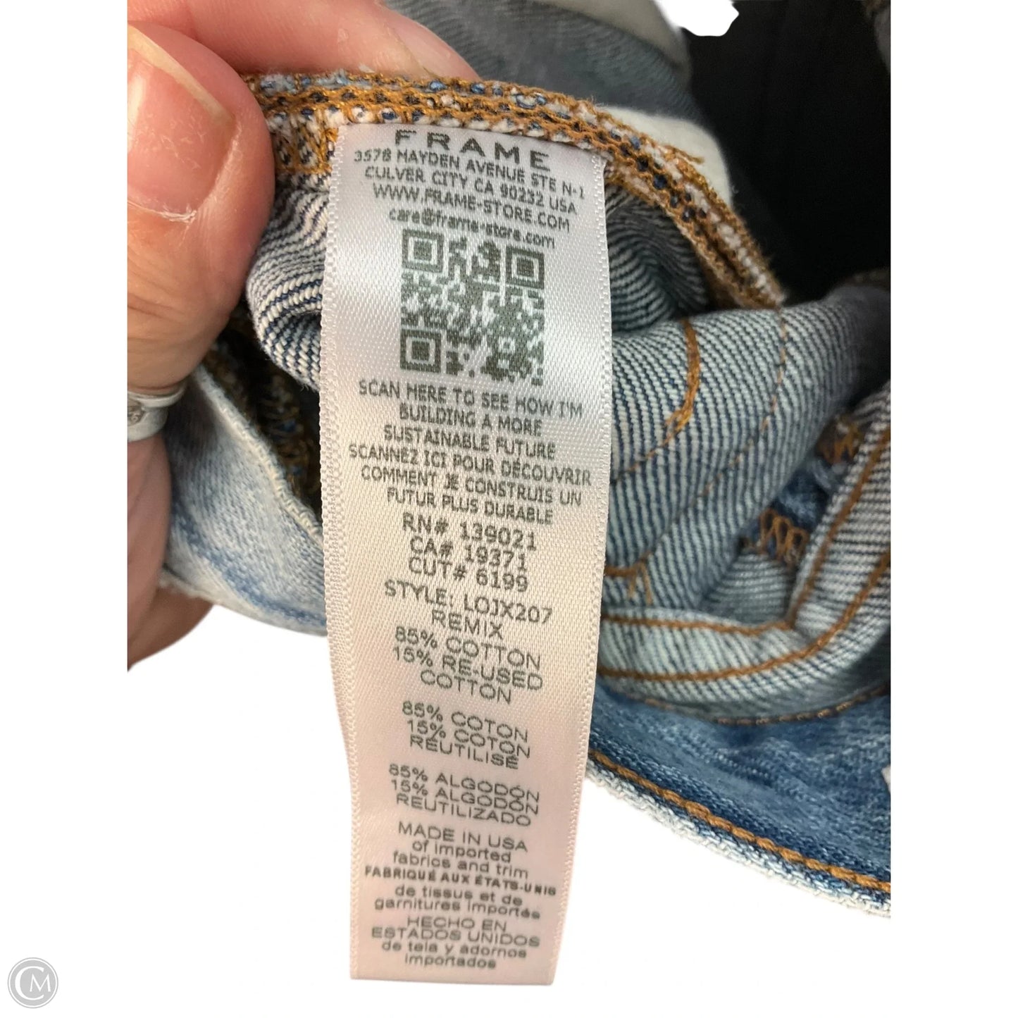 Jeans Straight By Frame In Blue, Size: 4