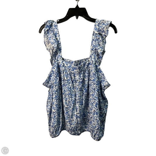 Top Sleeveless By Melrose And Market In Blue & White, Size: M