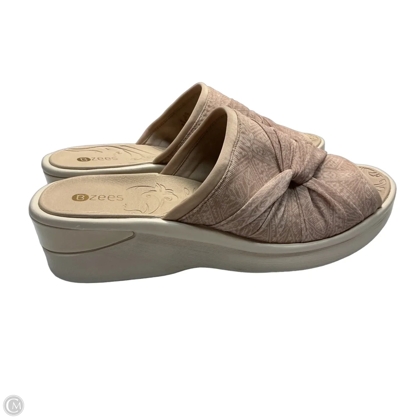 Sandals Heels Platform By Bzees In Pink & Tan, Size: 11