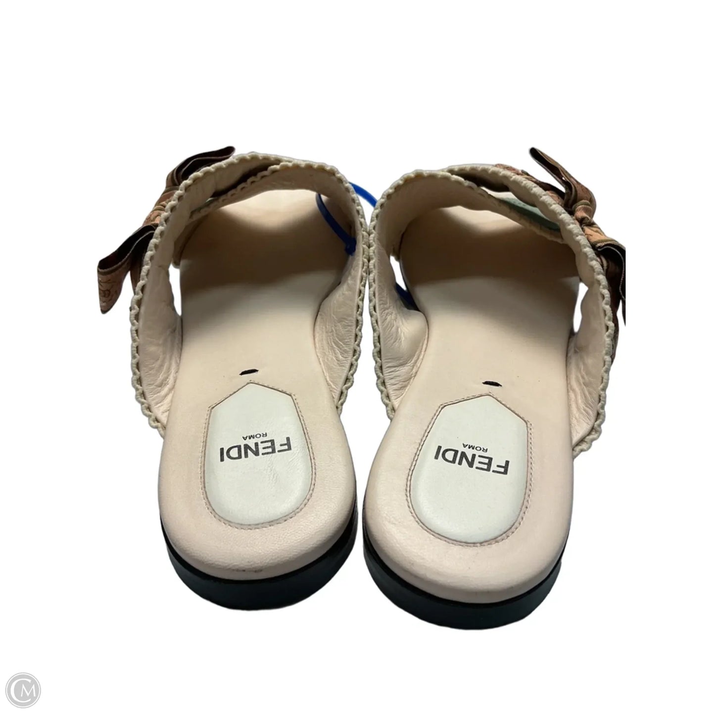 Sandals Luxury Designer By Fendi In Green & Tan, Size: 9