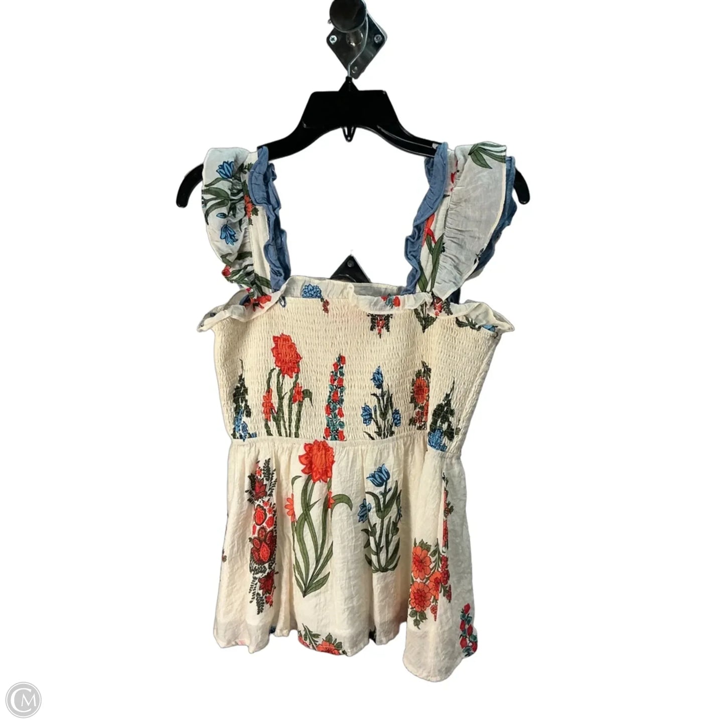 Top Sleeveless By Thml In Cream & Red, Size: M