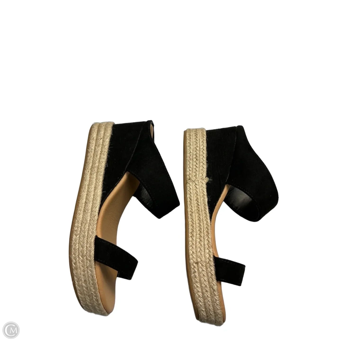 Sandals Heels Wedge By Journee In Black & Tan, Size: 8