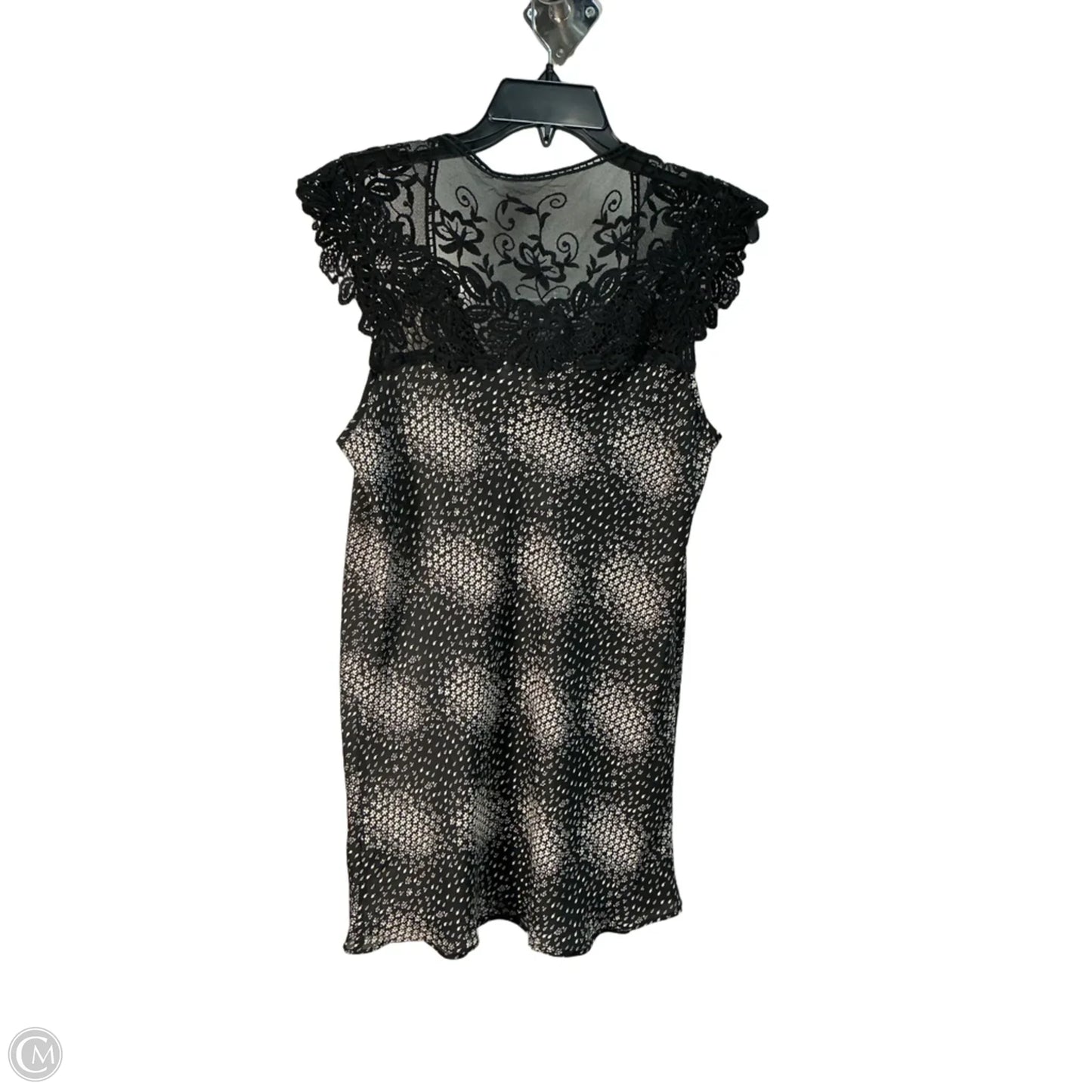 Top Short Sleeve Designer By Diane Von Furstenberg In Black & Cream, Size: M