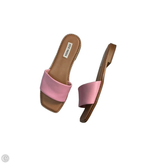 Sandals Flats By Steve Madden In Pink & Tan, Size: 9