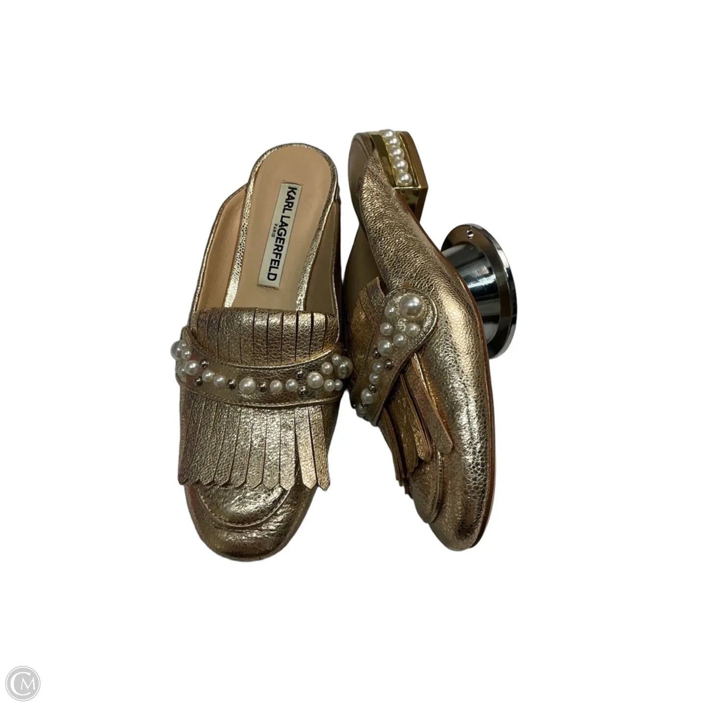 Shoes Designer By Karl Lagerfeld In Gold, Size: 6