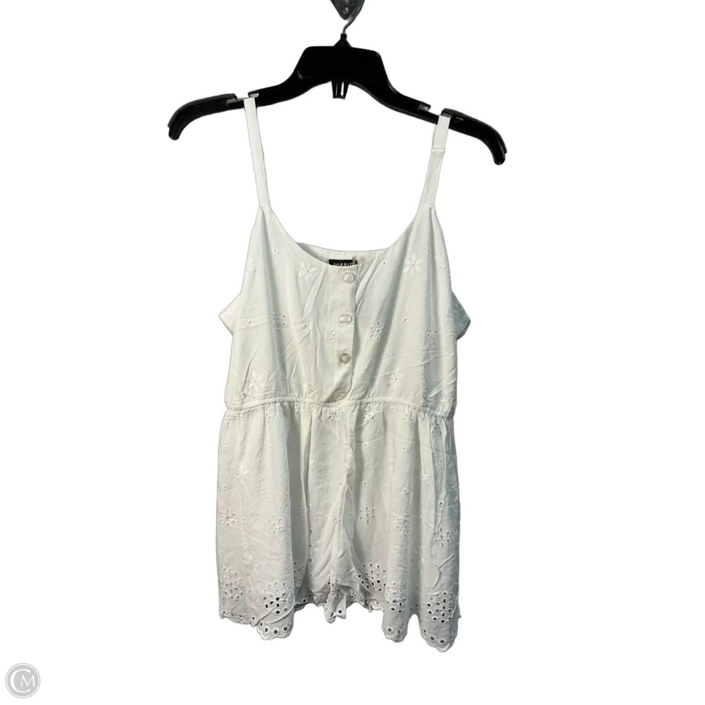 Top Sleeveless By Torrid In White, Size: L