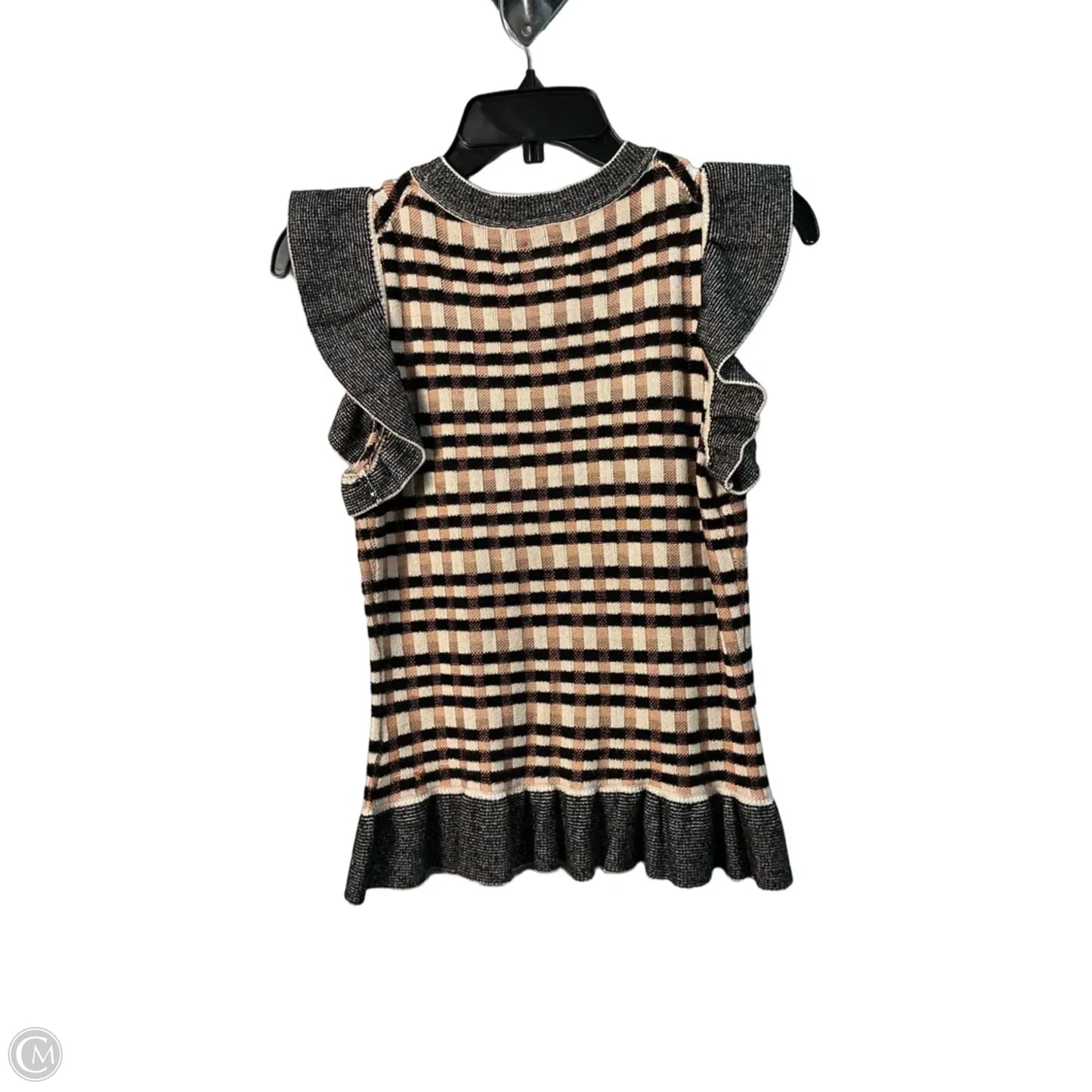 Top Sleeveless By Industry In Black & Tan, Size: S