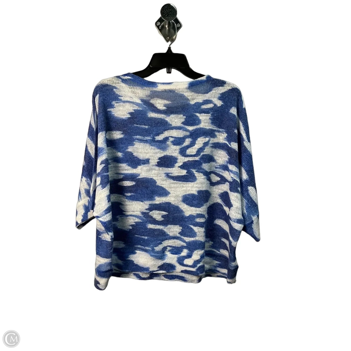 Top Short Sleeve By Nally And Millie In Blue & White, Size: L
