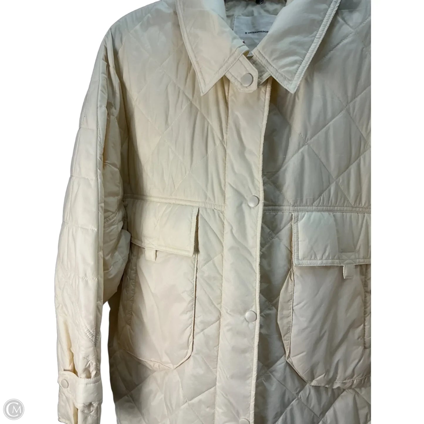 Jacket Puffer & Quilted By Anthropologie In Cream, Size: L