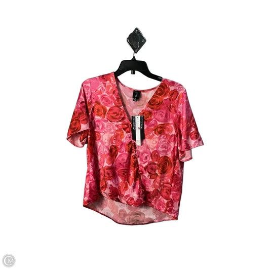 Top Short Sleeve By Co In Pink & Red, Size: M