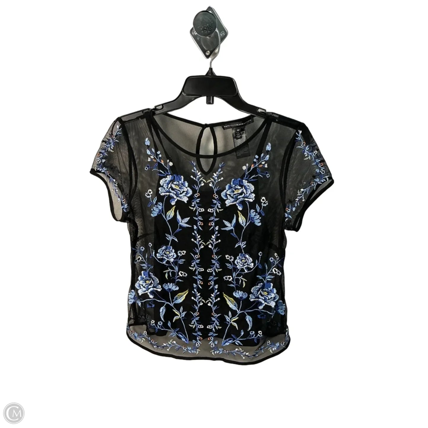 Top Short Sleeve By White House Black Market In Black & Blue, Size: S