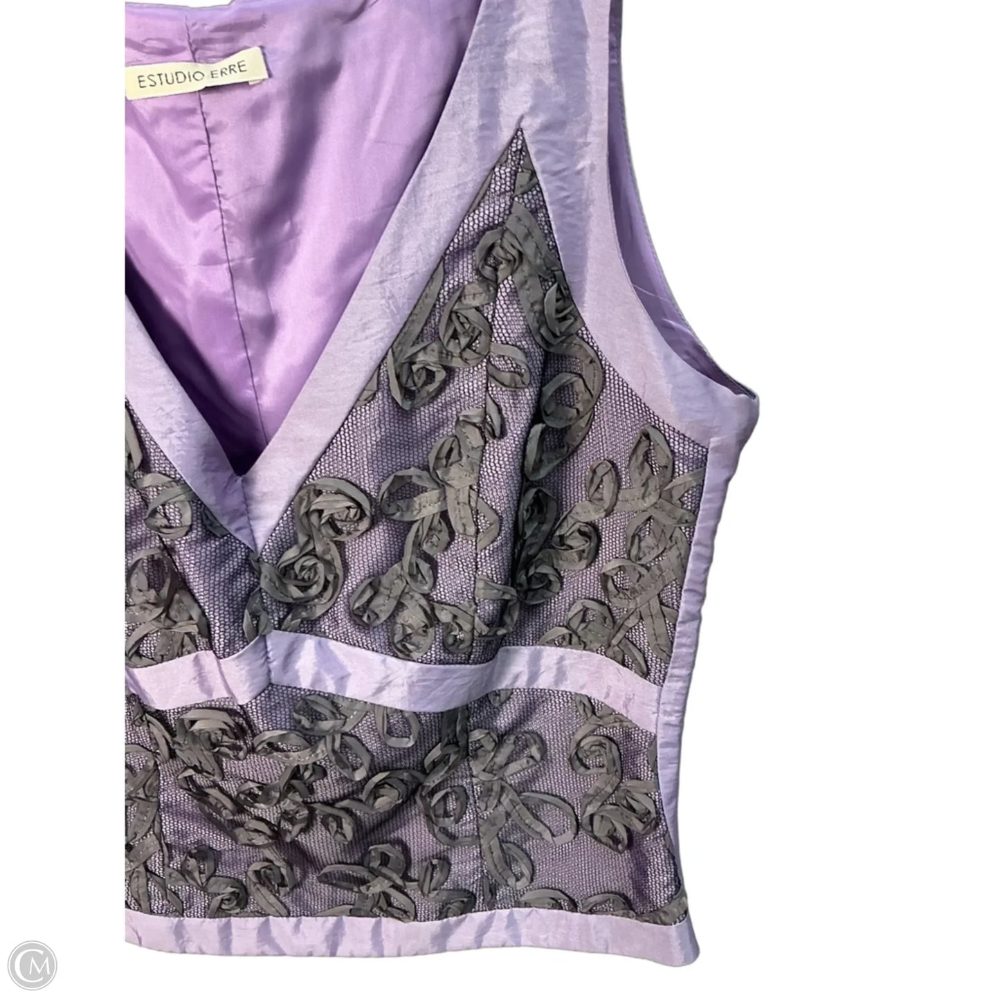Top Sleeveless By Cmc In Grey & Purple, Size: M