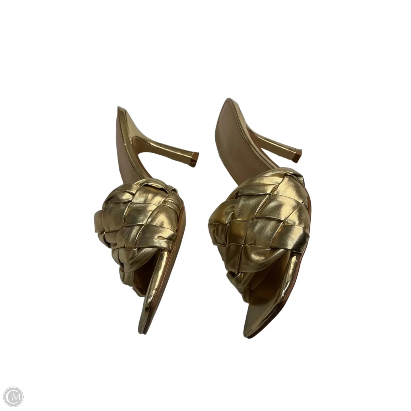 Sandals Heels Kitten By Marc Fisher In Gold, Size: 8.5