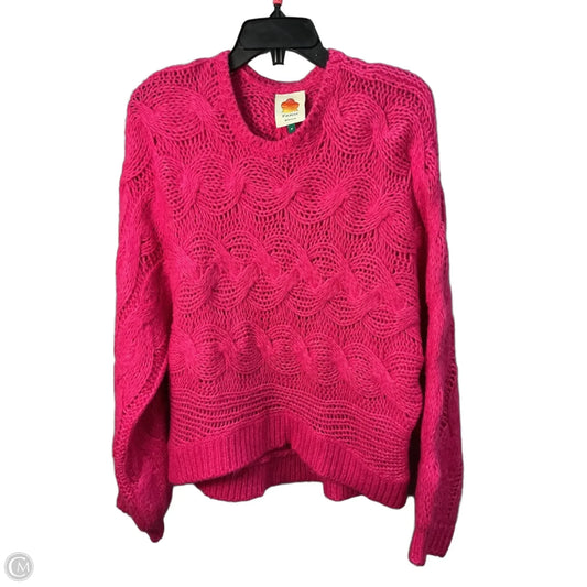 Sweater Designer By Farm Rio In Pink, Size: M