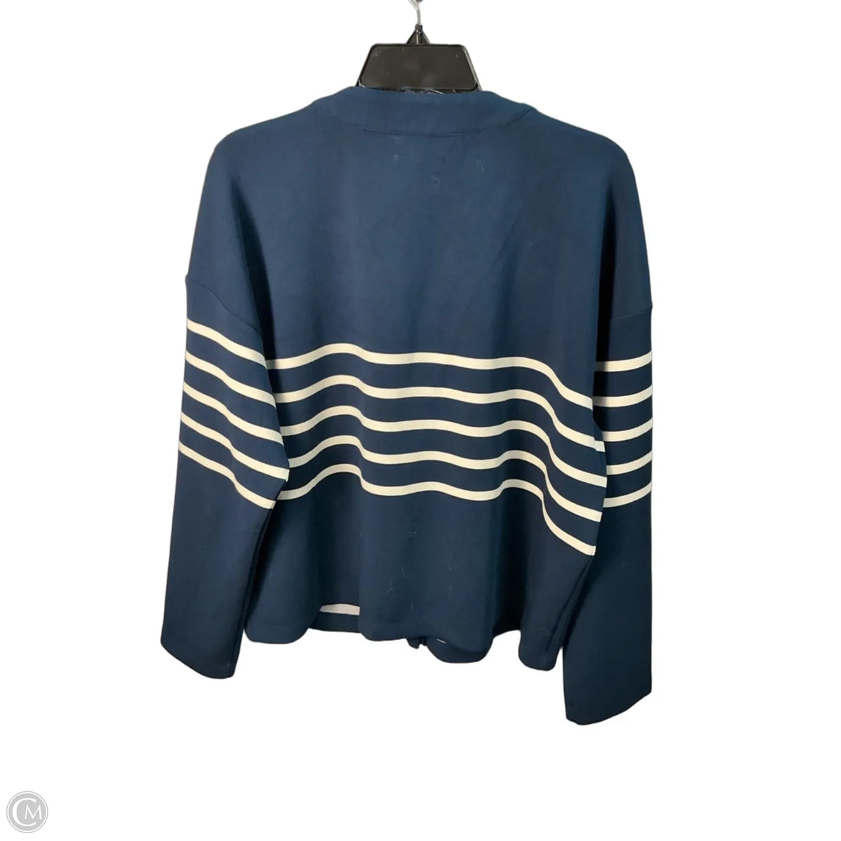 Top Long Sleeve By Spanx In Blue & Cream, Size: Xl