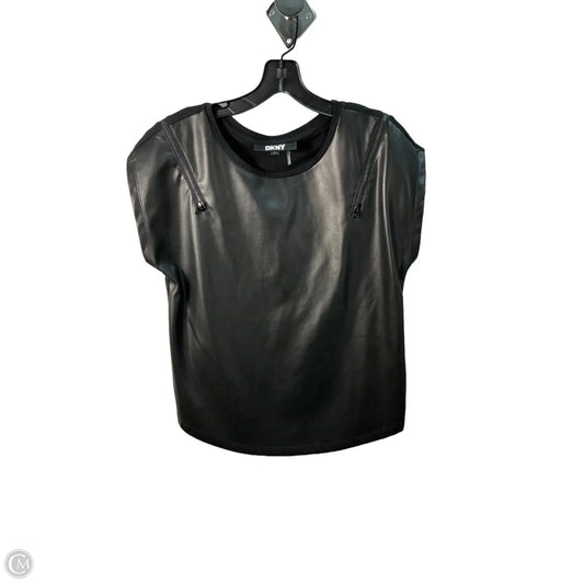 Top Short Sleeve By Dkny In Black, Size: M