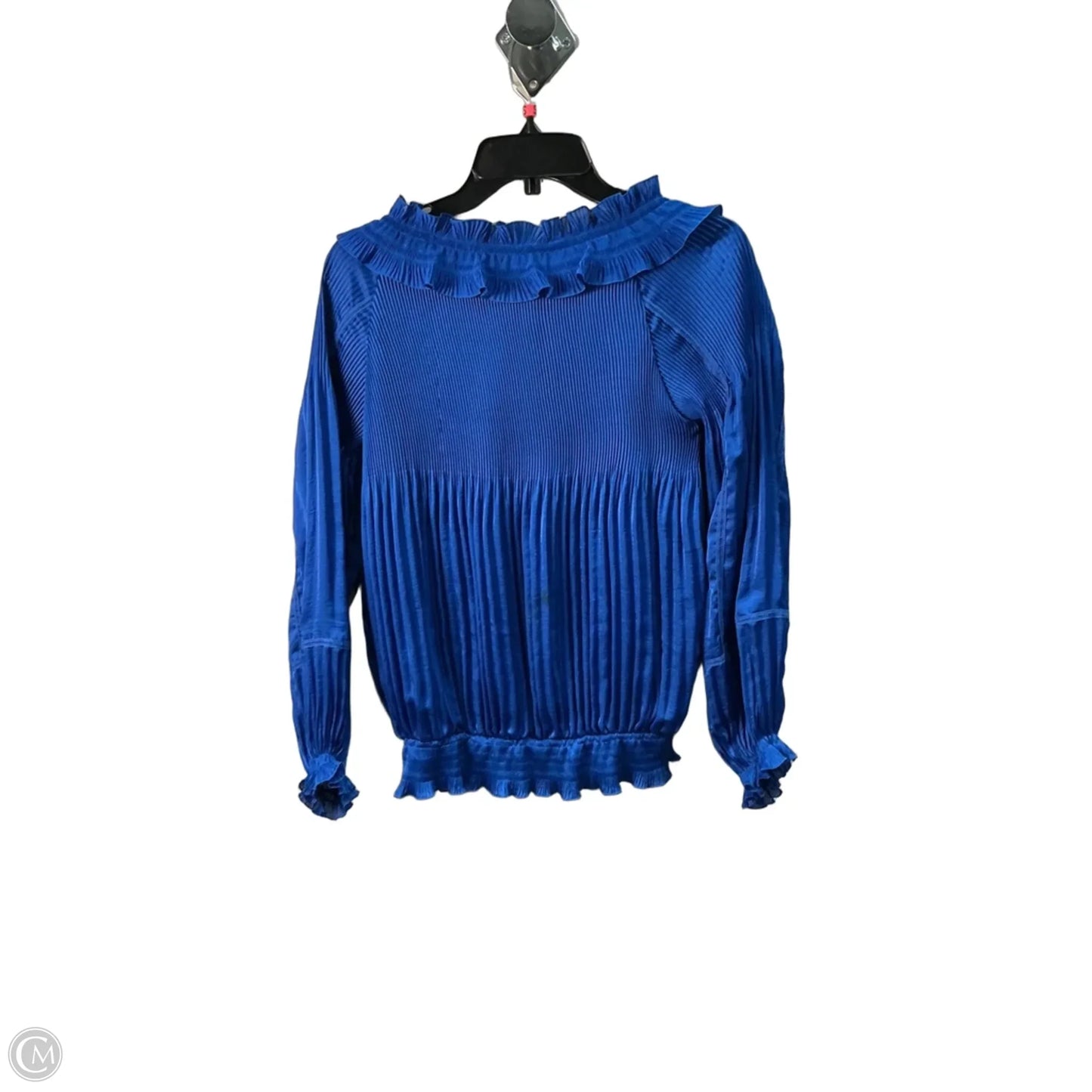 Top Long Sleeve Designer By Diane Von Furstenberg In Blue, Size: S
