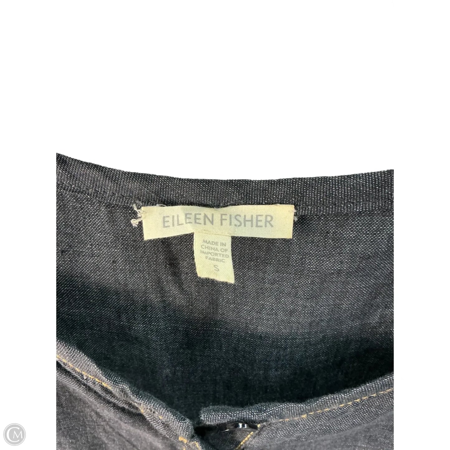 Top Short Sleeve By Eileen Fisher In Blue Denim, Size: S