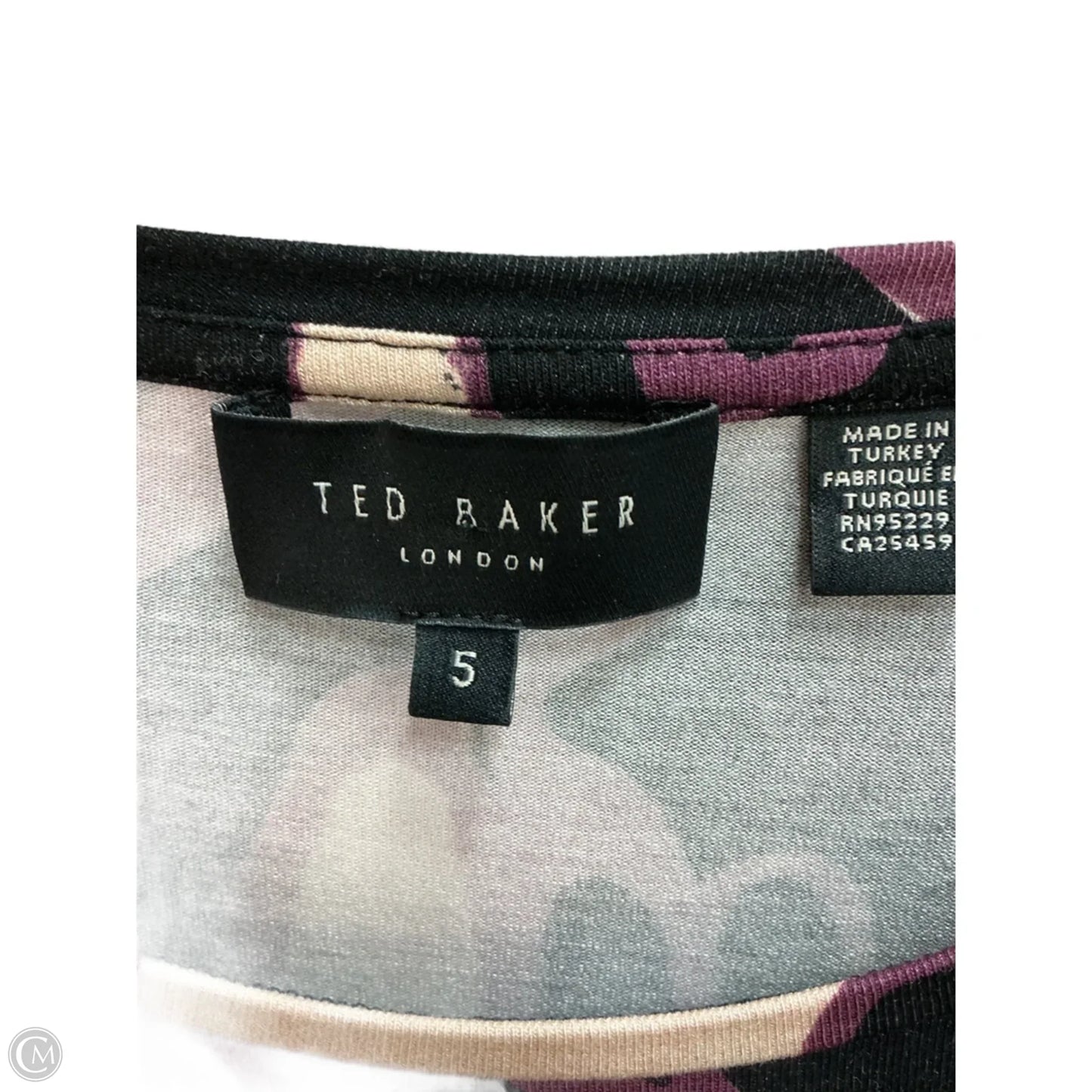 Top Short Sleeve By Ted Baker In Black & Purple, Size: L