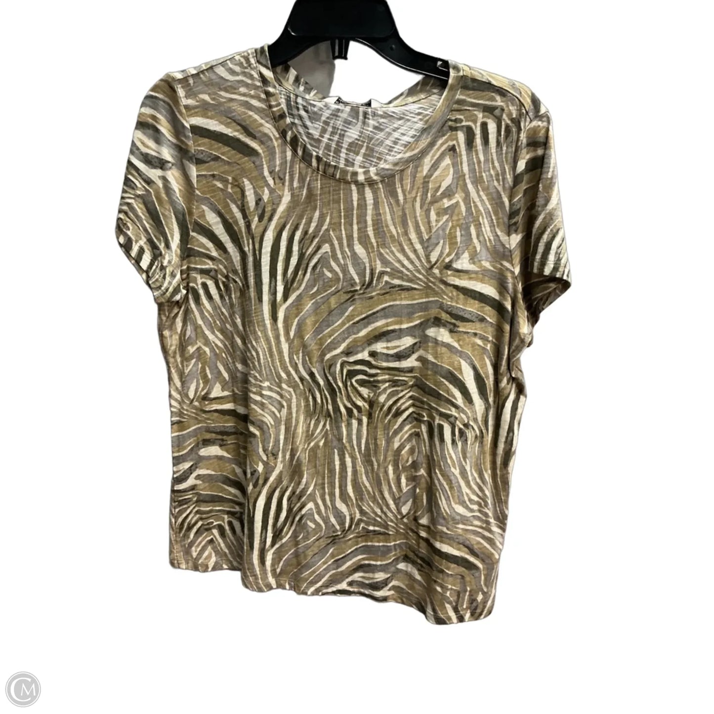 Top Short Sleeve By Liverpool In Grey & Tan, Size: L