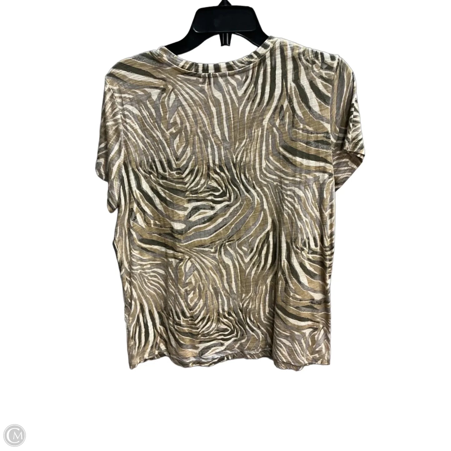 Top Short Sleeve By Liverpool In Grey & Tan, Size: L
