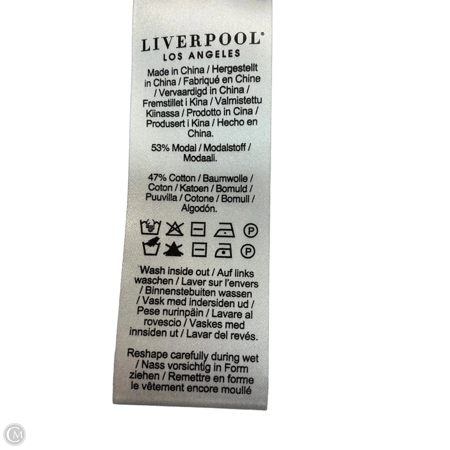 Top Short Sleeve By Liverpool In Grey & Tan, Size: L