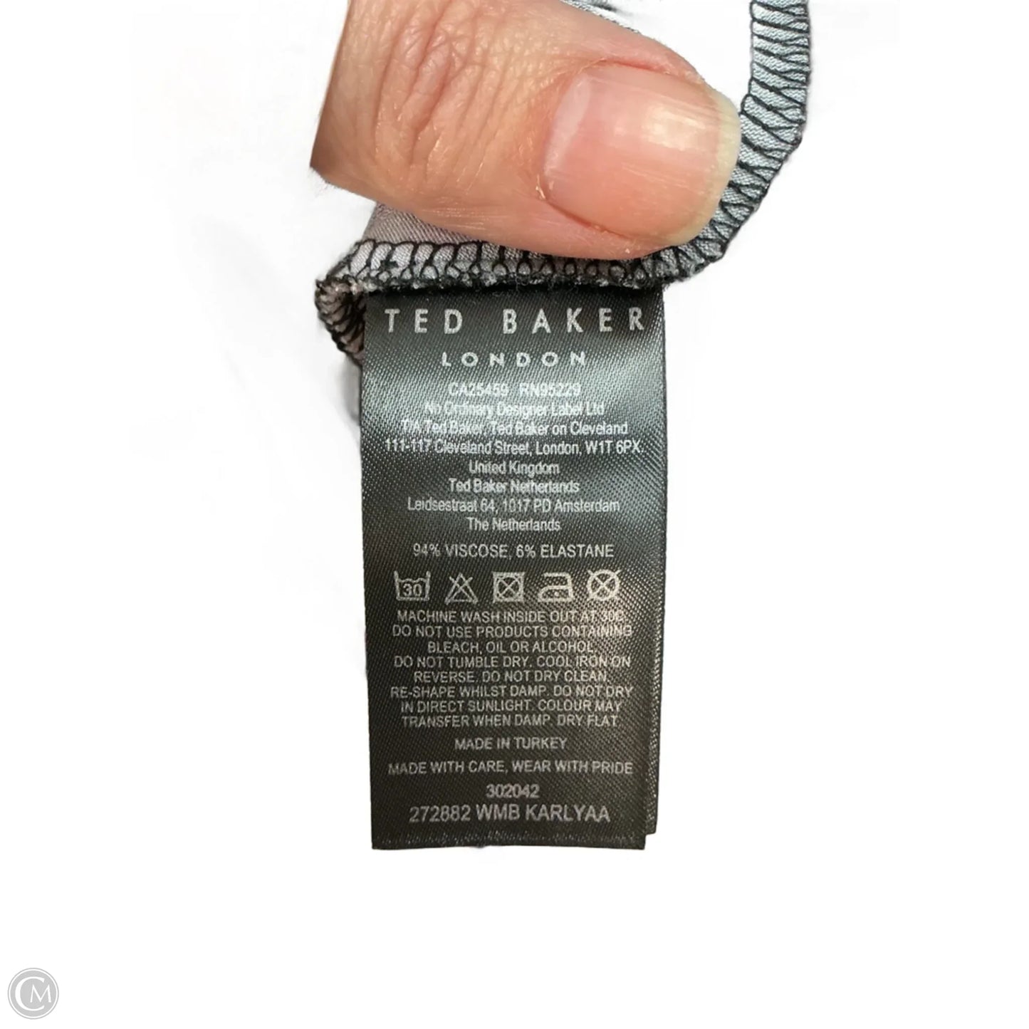 Top Short Sleeve By Ted Baker In Black & Pink, Size: L