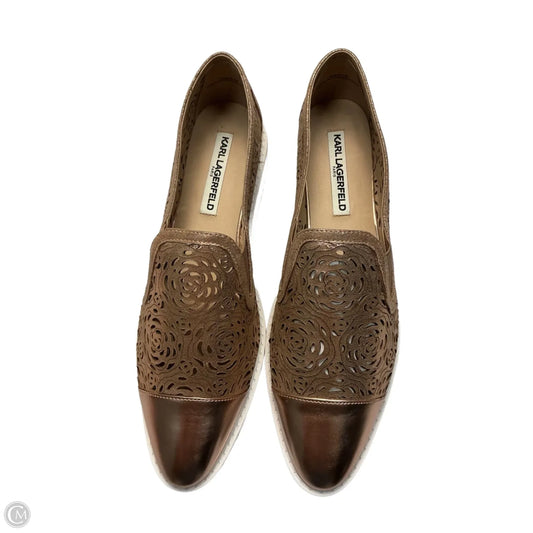 Shoes Designer By Karl Lagerfeld In Gold, Size: 10