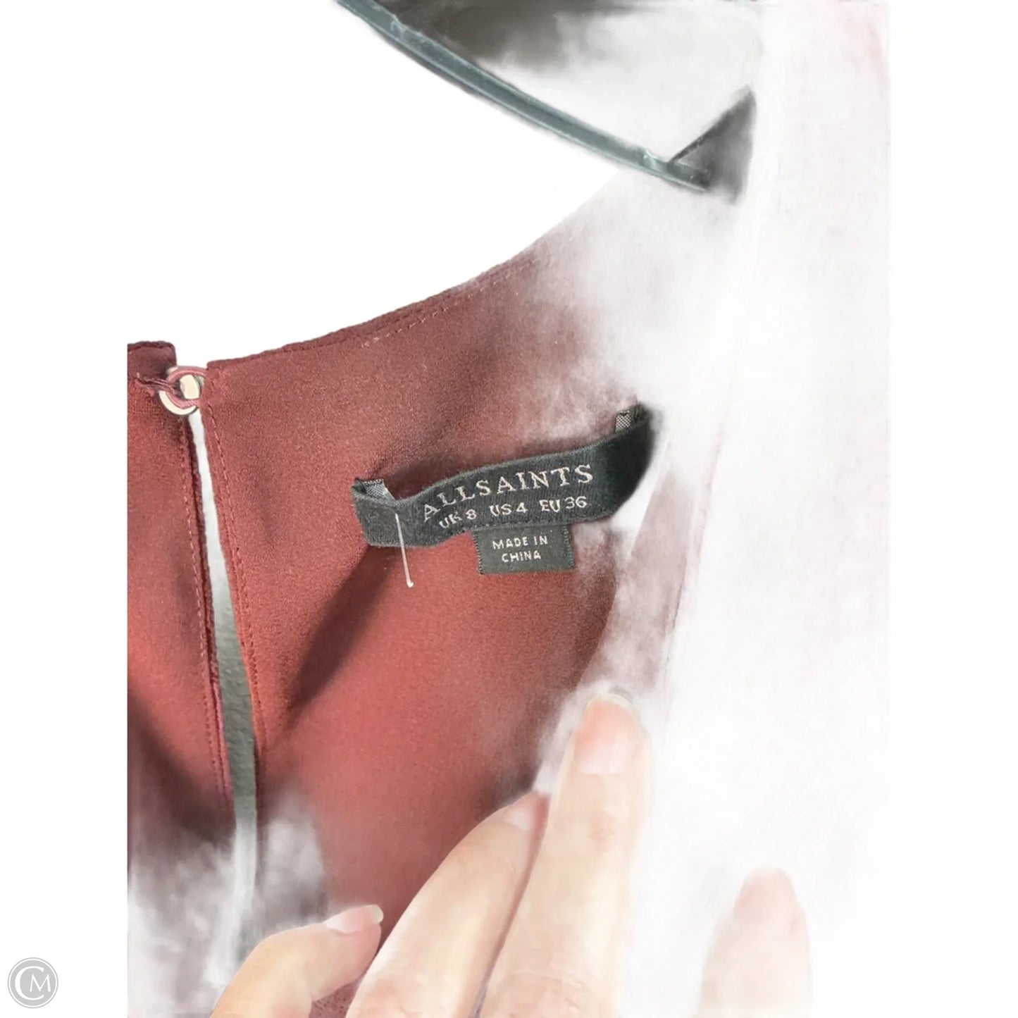 Dress Designer By All Saints In Maroon, Size: 4