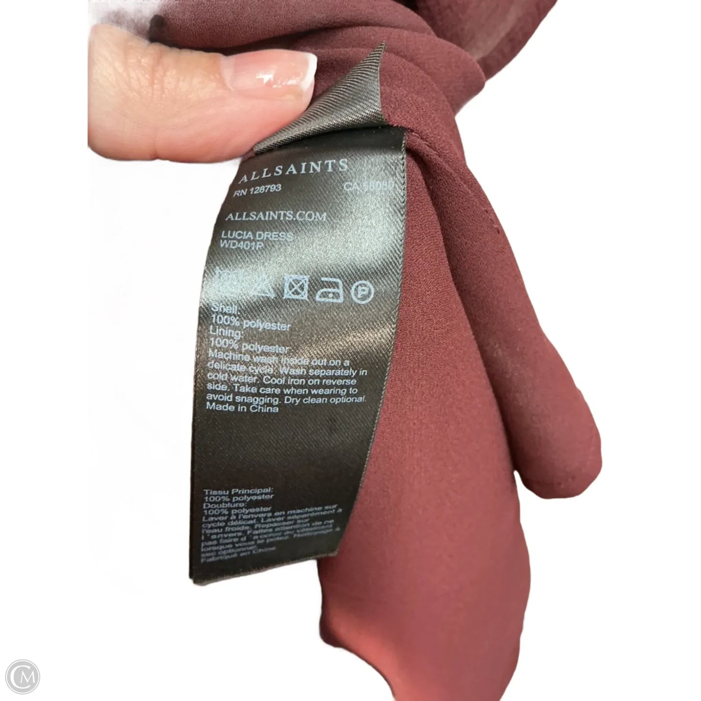 Dress Designer By All Saints In Maroon, Size: 4