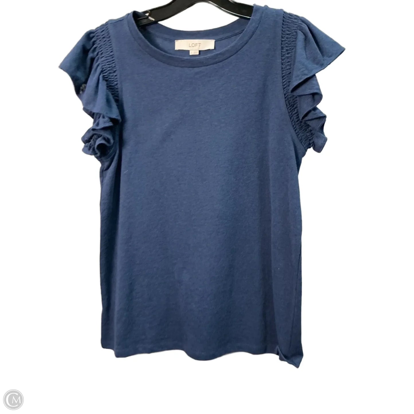 Top Short Sleeve By Loft In Navy, Size: S