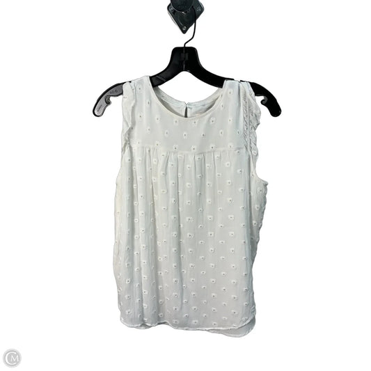Top Sleeveless By Loft In Cream, Size: M