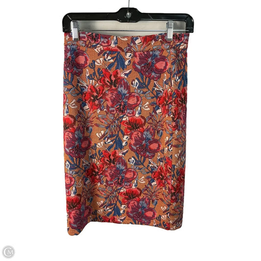 Skirt Midi By Anthropologie In Floral Print, Size: Xs