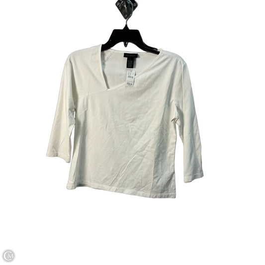 Top 3/4 Sleeve By Limited In White, Size: L