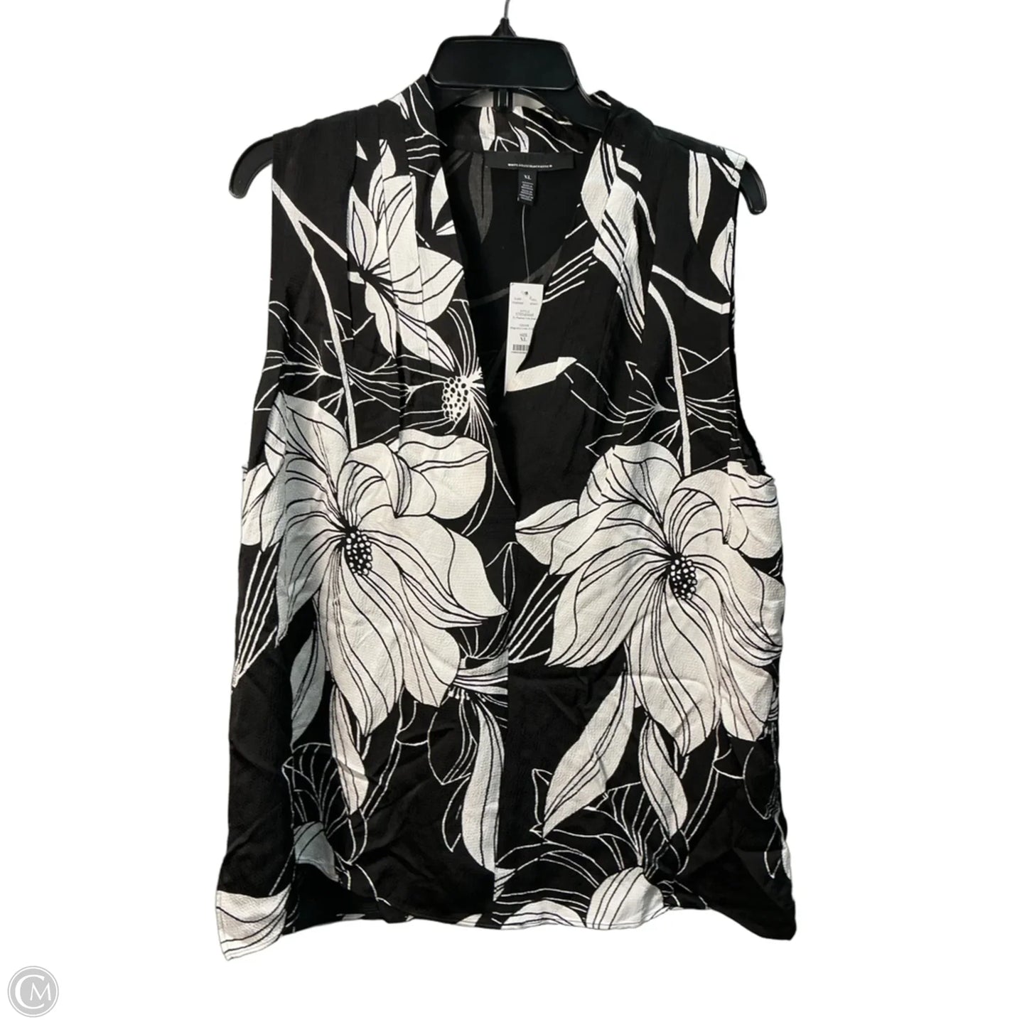 Top Sleeveless By White House Black Market In Black & White, Size: Xl