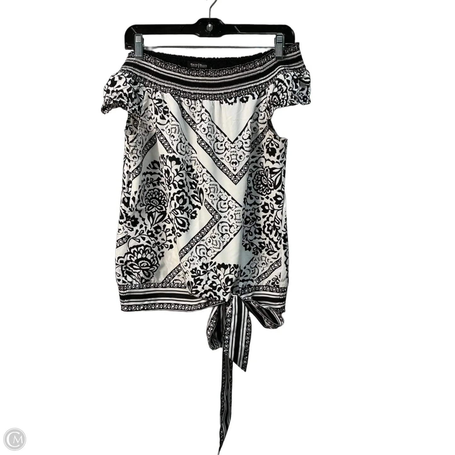 Top Short Sleeve By White House Black Market In Black & White, Size: S