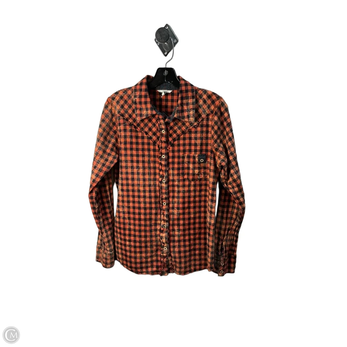 Top Long Sleeve By Bke In Black & Orange, Size: M
