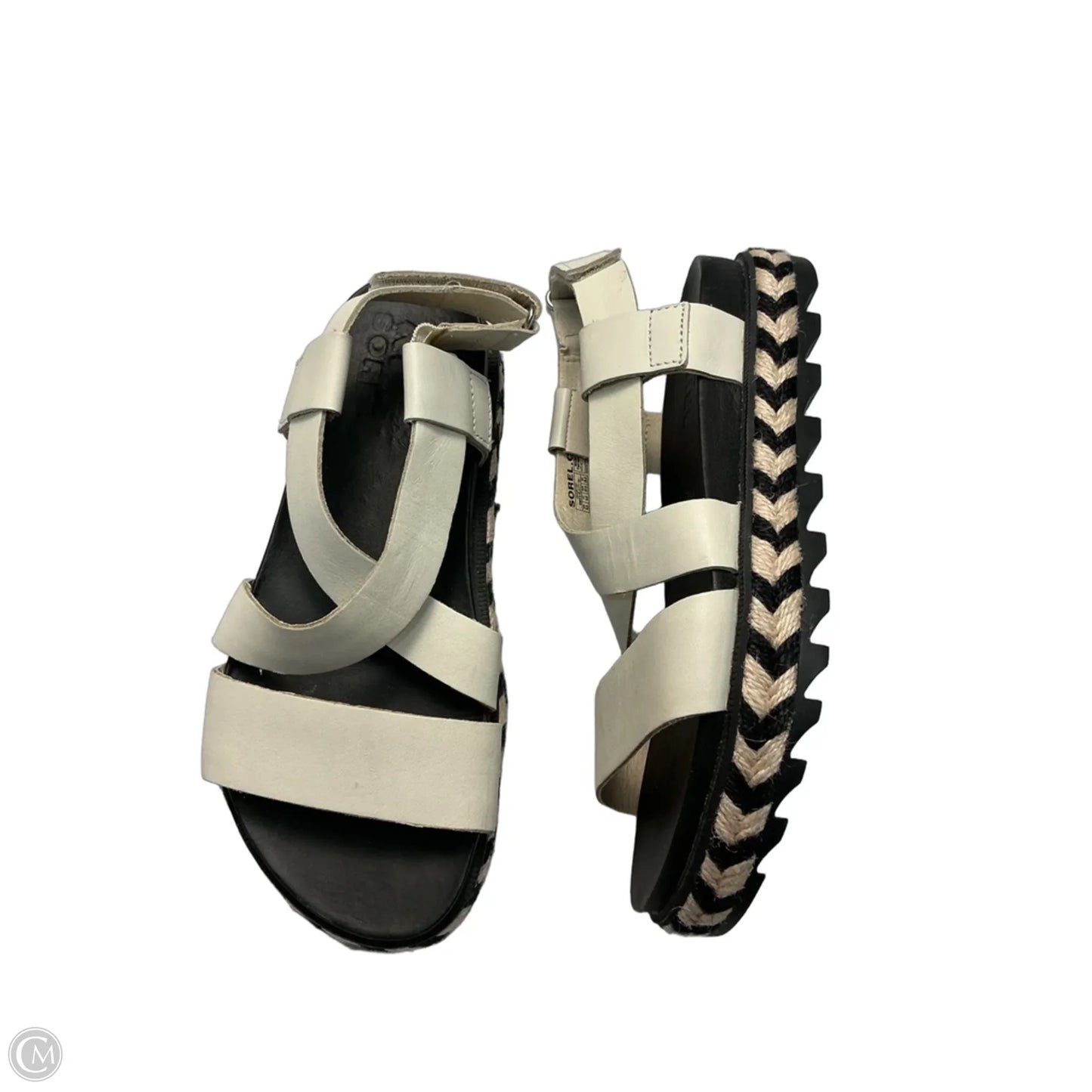 Sandals Flats By Sorel In Black & White, Size: 6.5