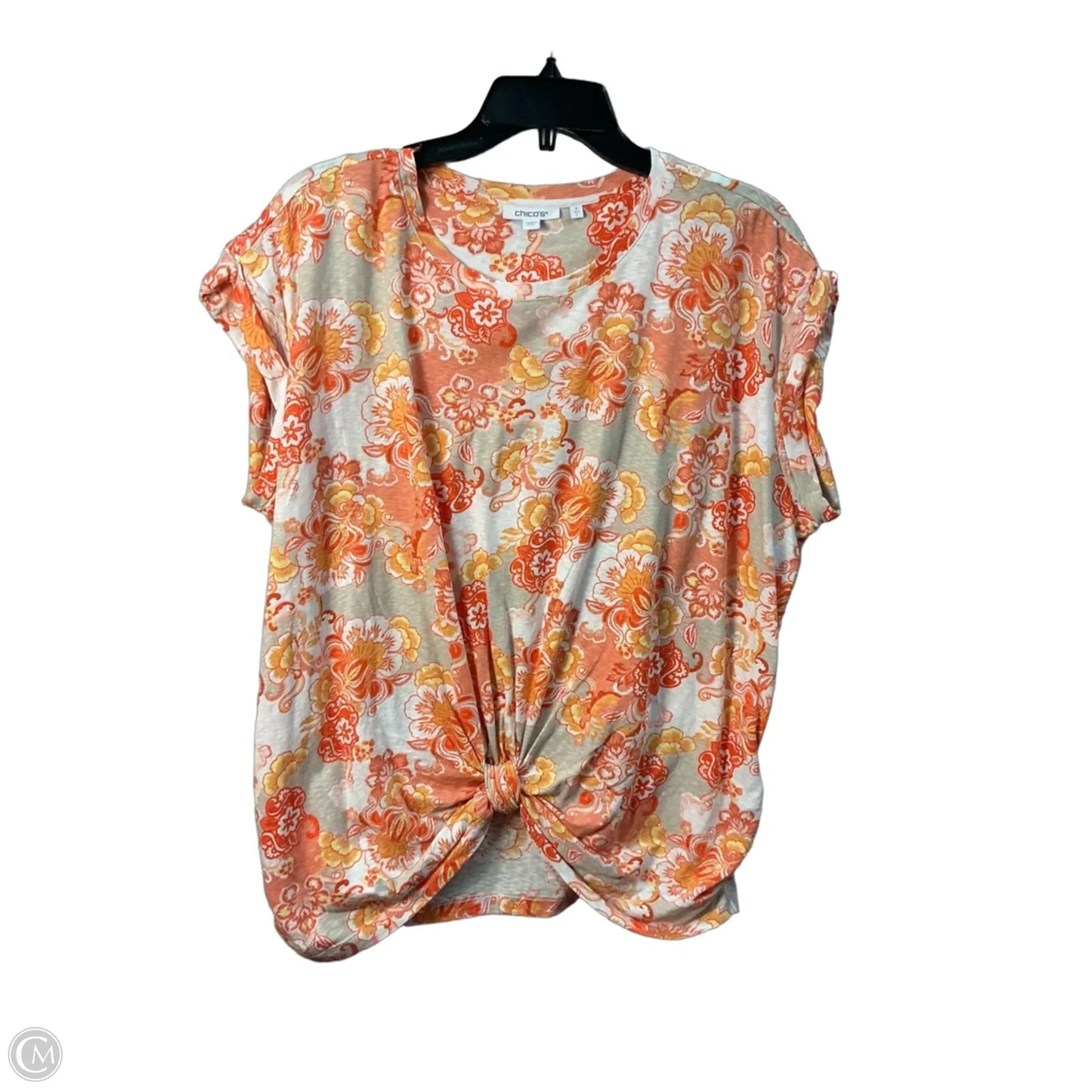 Top Sleeveless By Chicos In Floral Print, Size: L