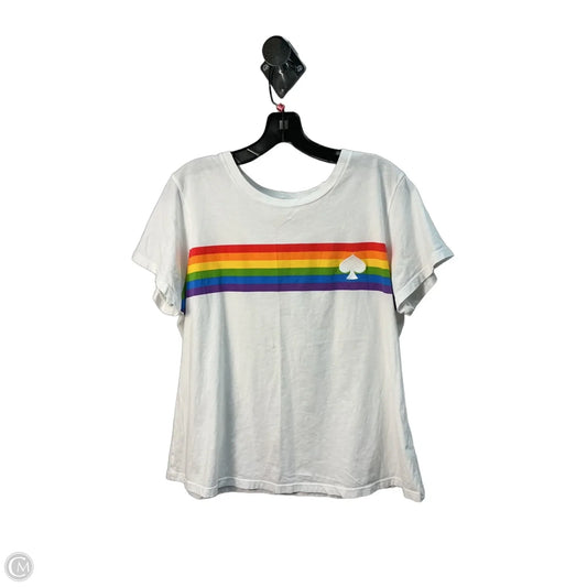 Top Short Sleeve Designer By Kate Spade In White, Size: Xl