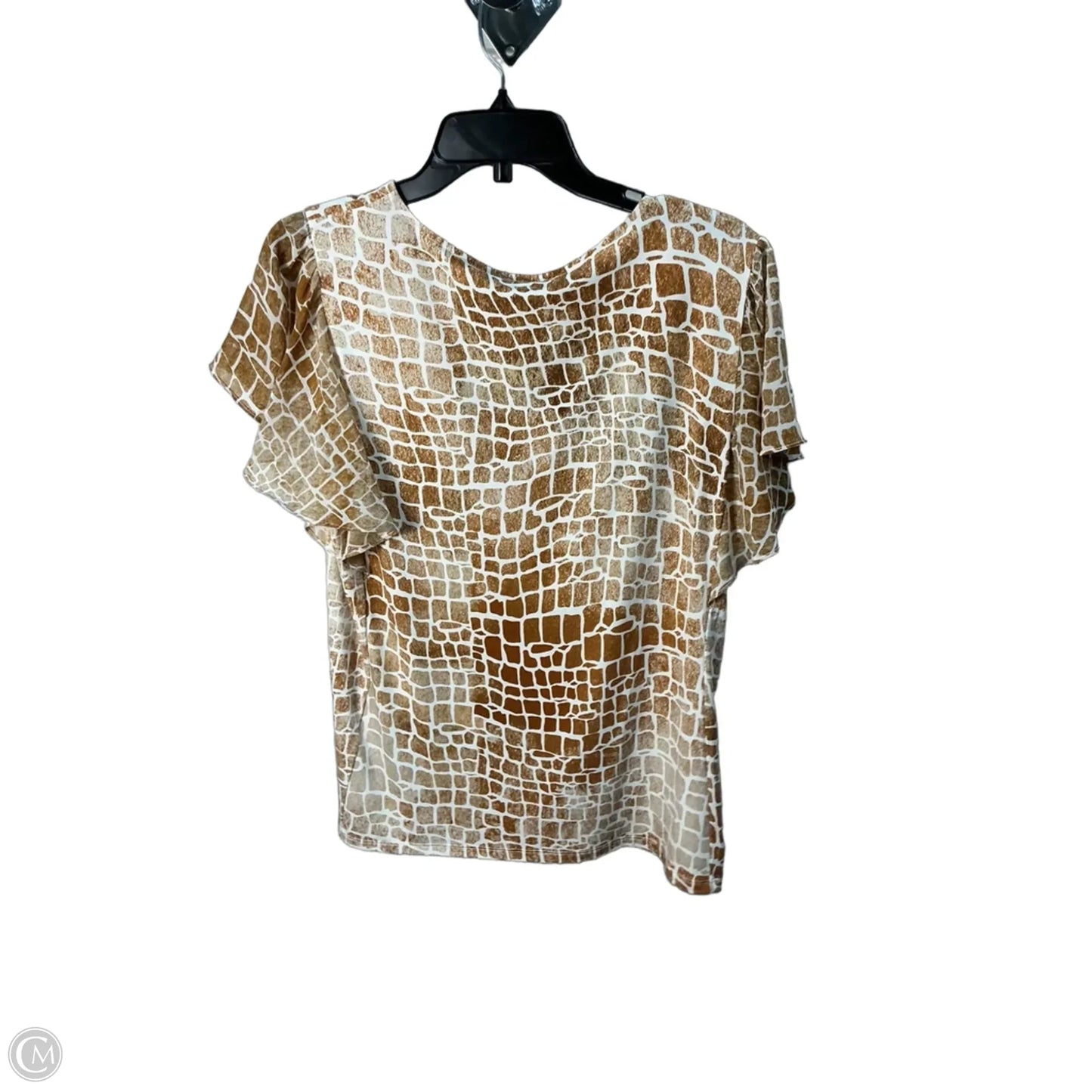 Top Short Sleeve By Calvin Klein In Brown, Size: M