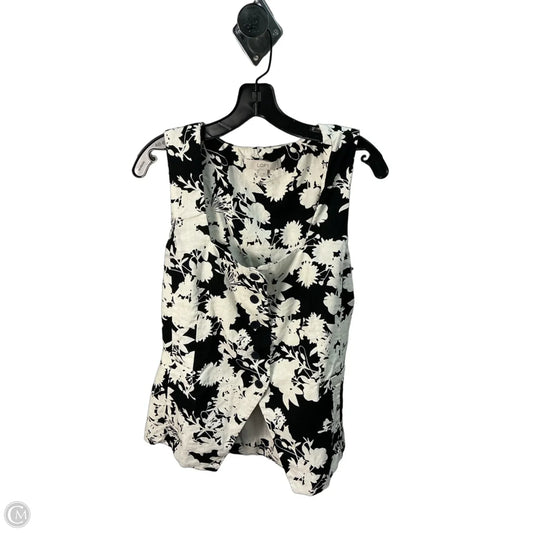 Top Sleeveless By Loft In Black & White, Size: M