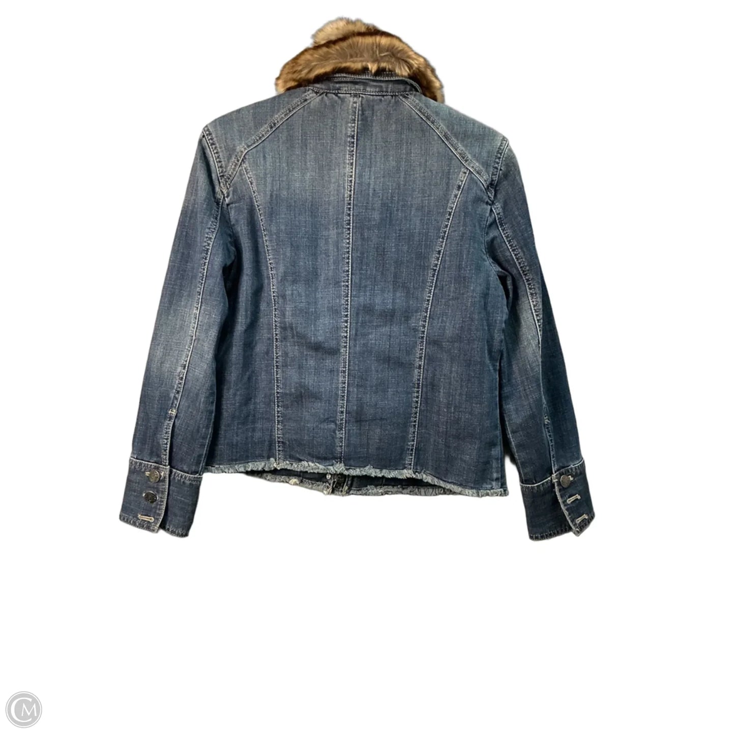 Jacket Denim By Chicos In Blue, Size: M