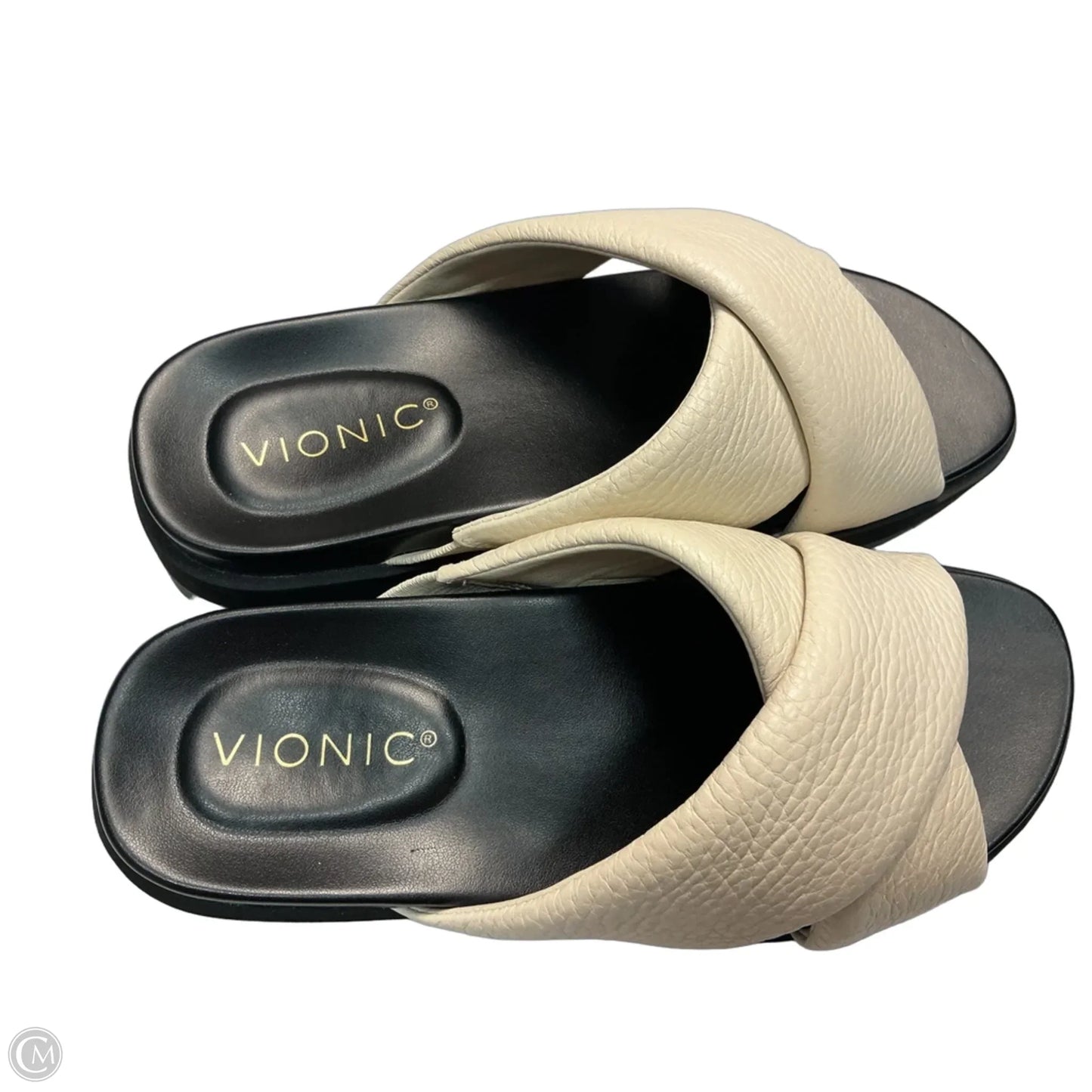 Sandals Heels Platform By Vionic In Black & White, Size: 6.5