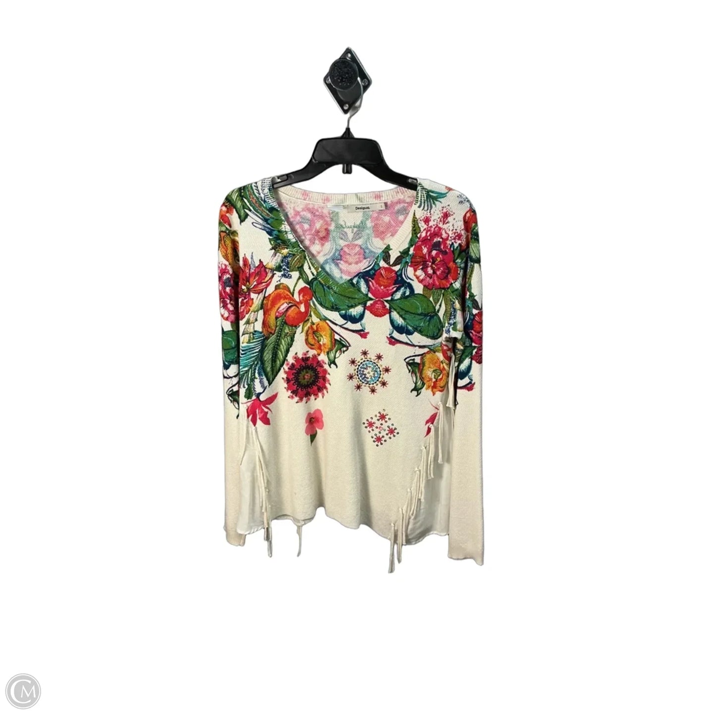 Top Long Sleeve By Desigual In Cream, Size: S