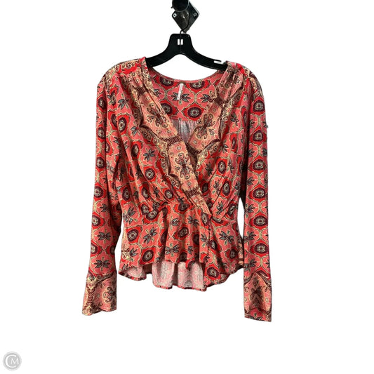 Top Long Sleeve By Free People In Red, Size: S